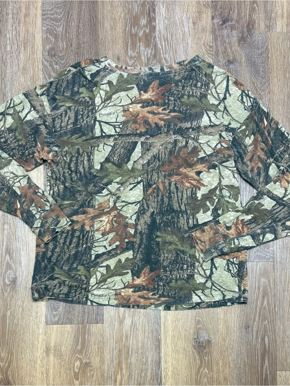Vintage  Long-Sleeve Camo Michigan Tee - Green & Brown